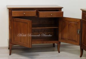 Classic sideboard in solid walnut wood with 2 120 cm doors
